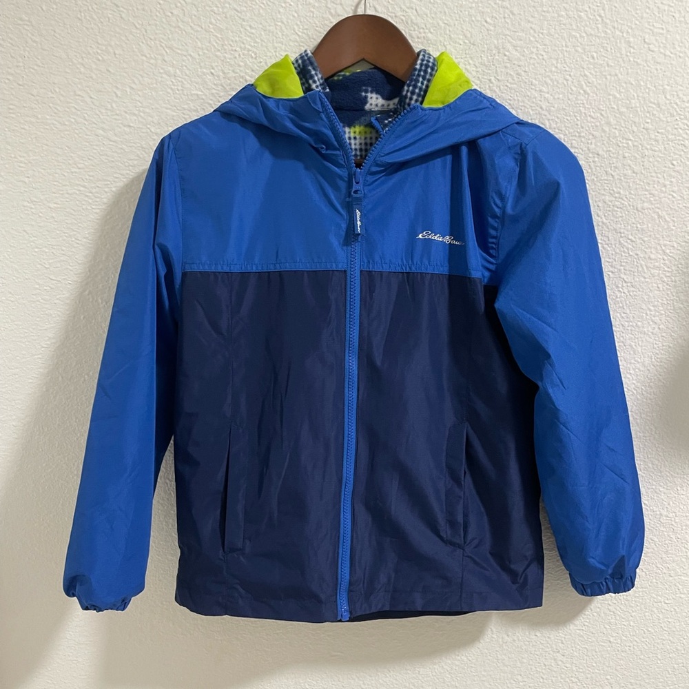 Eddie Bauer Royal Blue and Navy Jacket with Lime Accents